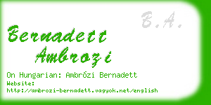 bernadett ambrozi business card
